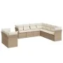 9-teiliges Gartensofa-Set mit beigen synthetischen Rattankissen von , Gartensets - Ref: Foro24-3217838, Preis: 643,43 €, Raba...