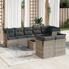 9-teiliges Gartenmöbel-Set und graue synthetische Rattankissen von , Gartensets - Ref: Foro24-3217920, Preis: 540,81 €, Rabat...