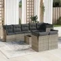 9-teiliges Gartenmöbel-Set und graue synthetische Rattankissen von , Gartensets - Ref: Foro24-3217920, Preis: 539,59 €, Rabat...