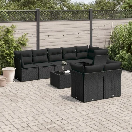 8-piece garden sofa set and black synthetic rattan cushions by , Garden sets - Ref: Foro24-3217915, Price: 601,10 €, Discount: %