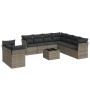 10-piece garden sofa set with gray synthetic rattan cushions by , Garden sets - Ref: Foro24-3217850, Price: 595,03 €, Discoun...