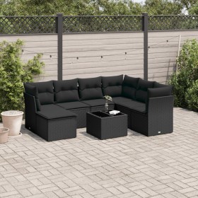 8-piece garden sofa set and black synthetic rattan cushions by , Garden sets - Ref: Foro24-3217995, Price: 480,67 €, Discount: %