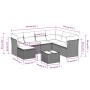 8-teiliges Gartensofa-Set und schwarze synthetische Rattankissen von , Gartensets - Ref: Foro24-3217995, Preis: 480,67 €, Rab...