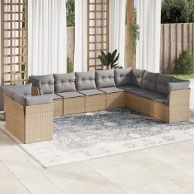 Garden sofa set with beige cushions 10 pieces synthetic rattan by , Garden sets - Ref: Foro24-3217859, Price: 601,81 €, Disco...