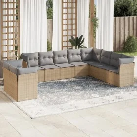 Garden sofa set with beige cushions 10 pieces synthetic rattan by , Garden sets - Ref: Foro24-3217859, Price: 609,56 €, Disco...