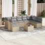 Juego de sofás jardín con cojines beige 10 pzas ratán sintético de , Conjuntos de jardín - Ref: Foro24-3218079, Precio: 580,8...