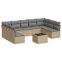 Juego de sofás jardín con cojines beige 10 pzas ratán sintético de , Conjuntos de jardín - Ref: Foro24-3218079, Precio: 580,8...