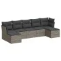 7-piece garden sofa set with gray PE rattan cushions by , Garden sets - Ref: Foro24-3218030, Price: 380,75 €, Discount: %