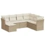 7-piece garden sofa set and beige synthetic rattan cushions by , Garden sets - Ref: Foro24-3217988, Price: 454,15 €, Discount: %