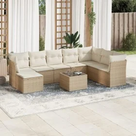 9-teiliges Gartensofa-Set mit beigen synthetischen Rattankissen von , Gartensets - Ref: Foro24-3218058, Preis: 580,55 €, Raba...