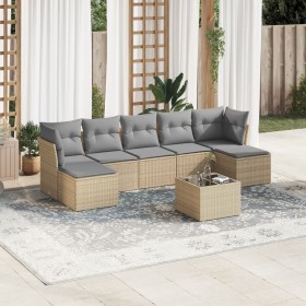 Juego de sofás de jardín con cojines beige 8 pzas ratán PE de , Conjuntos de jardín - Ref: Foro24-3218039, Precio: 446,71 €, ...