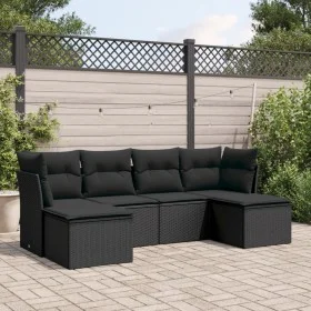 6-piece garden sofa set and black synthetic rattan cushions by , Garden sets - Ref: Foro24-3218005, Price: 338,91 €, Discount: %