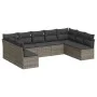 9-piece garden furniture set and gray synthetic rattan cushions by , Garden sets - Ref: Foro24-3218070, Price: 493,15 €, Disc...