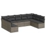 9-teiliges Gartenmöbel-Set und graue synthetische Rattankissen von , Gartensets - Ref: Foro24-3218070, Preis: 500,54 €, Rabat...