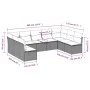 9-piece garden furniture set and gray synthetic rattan cushions by , Garden sets - Ref: Foro24-3218070, Price: 493,15 €, Disc...