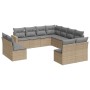 Set de sofás de jardín 11pzas con cojines ratán sintético beige de , Conjuntos de jardín - Ref: Foro24-3219119, Precio: 627,7...