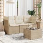 Juego de sofás jardín con cojines 4 pzas ratán sintético beige de , Conjuntos de jardín - Ref: Foro24-3217218, Precio: 265,44...