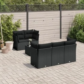 6-piece garden sofa set and black synthetic rattan cushions by , Garden sets - Ref: Foro24-3217245, Price: 400,18 €, Discount: %