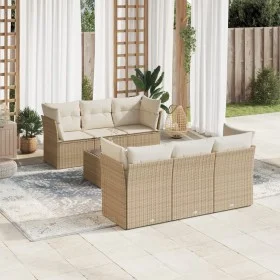 7-piece garden sofa set and beige synthetic rattan cushions by , Garden sets - Ref: Foro24-3217258, Price: 480,38 €, Discount: %