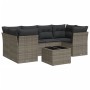 7-piece garden sofa set with gray PE rattan cushions by , Garden sets - Ref: Foro24-3217270, Price: 409,52 €, Discount: %