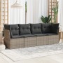 4-piece garden sofa set and gray synthetic rattan cushions by , Garden sets - Ref: Foro24-3217230, Price: 234,10 €, Discount: %