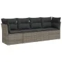 Set de sofás de jardín 4 pzas y cojines ratán sintético gris de , Conjuntos de jardín - Ref: Foro24-3217230, Precio: 234,47 €...