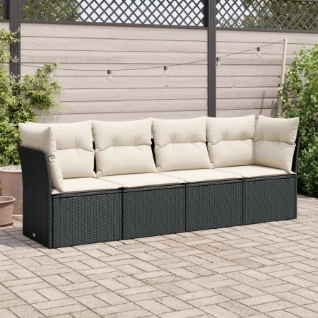 4-piece garden sofa set with black synthetic rattan cushions by , Garden sets - Ref: Foro24-3217226, Price: 245,61 €, Discoun...
