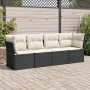 4-piece garden sofa set with black synthetic rattan cushions by , Garden sets - Ref: Foro24-3217226, Price: 245,61 €, Discoun...