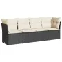 4-piece garden sofa set with black synthetic rattan cushions by , Garden sets - Ref: Foro24-3217226, Price: 245,61 €, Discoun...
