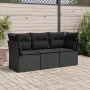 Gartensofa-Set mit Kissen, 3-teilig, schwarzes synthetisches Rattan von , Gartensets - Ref: Foro24-3217205, Preis: 205,23 €, ...