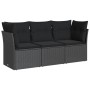 Garden sofa set with cushions 3 pieces black synthetic rattan by , Garden sets - Ref: Foro24-3217205, Price: 201,34 €, Discou...