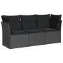 Gartensofa-Set mit Kissen, 3-teilig, schwarzes synthetisches Rattan von , Gartensets - Ref: Foro24-3217205, Preis: 205,23 €, ...