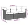 Gartensofa-Set mit Kissen, 3-teilig, schwarzes synthetisches Rattan von , Gartensets - Ref: Foro24-3217205, Preis: 205,23 €, ...