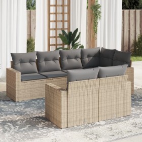 7-piece garden sofa set and beige synthetic rattan cushions by , Garden sets - Ref: Foro24-3219199, Price: 484,54 €, Discount: %