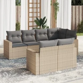 7-teiliges Gartensofa-Set und beigefarbene synthetische Rattankissen von , Gartensets - Ref: Foro24-3219199, Preis: 476,62 €,...