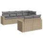 7-piece garden sofa set and beige synthetic rattan cushions by , Garden sets - Ref: Foro24-3219199, Price: 476,62 €, Discount: %