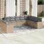 Gartensofa-Set mit beigen Kissen, 10-teilig, synthetisches Rattan von , Gartensets - Ref: Foro24-3219159, Preis: 639,97 €, Ra...