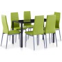 7-teiliger Esstisch und Stühle Set grün von vidaXL, Möbelsets für Küchen und Esszimmer - Ref: Foro24-281706, Preis: 285,58 €,...