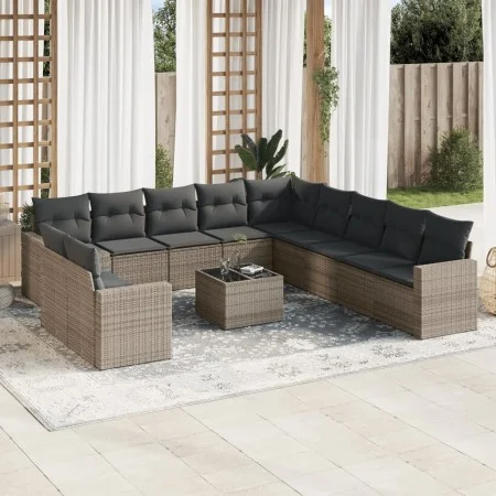 12-piece garden sofa set with gray synthetic rattan cushions by , Garden sets - Ref: Foro24-3219190, Price: 749,95 €, Discoun...