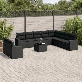 11-teiliges Gartensofa-Set und schwarze synthetische Rattankissen von , Gartensets - Ref: Foro24-3219165, Preis: 721,85 €, Ra...