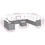 11-teiliges Gartensofa-Set und schwarze synthetische Rattankissen von , Gartensets - Ref: Foro24-3219165, Preis: 721,85 €, Ra...