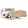 Bettgestell aus weißem Kiefernholz mit Kopfteil 150 x 200 cm von , Betten und Lattenroste - Ref: Foro24-3216170, Preis: 196,6...