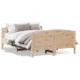Bed frame with solid pine wood headboard 140x190 cm by , Beds and slatted bases - Ref: Foro24-3216179, Price: 186,62 €, Disco...