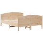 Bed frame with solid pine wood headboard 140x190 cm by , Beds and slatted bases - Ref: Foro24-3216179, Price: 186,62 €, Disco...