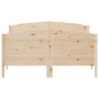 Bed frame with solid pine wood headboard 140x190 cm by , Beds and slatted bases - Ref: Foro24-3216179, Price: 186,62 €, Disco...
