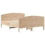 Bed frame with solid pine wood headboard 140x190 cm by , Beds and slatted bases - Ref: Foro24-3216179, Price: 183,57 €, Disco...