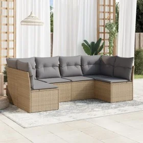 Juego de sofás jardín con cojines 6 pzas ratán sintético beige de , Conjuntos de jardín - Ref: Foro24-3249228, Precio: 383,15...