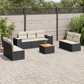 8-teiliges Gartensofa-Set und schwarze synthetische Rattankissen von , Gartensets - Ref: Foro24-3225398, Preis: 454,57 €, Rab...