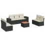 Set de sofás de jardín 8 piezas y cojines ratán sintético negro de , Conjuntos de jardín - Ref: Foro24-3225398, Precio: 453,2...