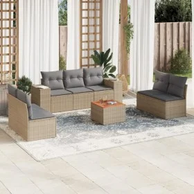 Garden sofa set with beige cushions 8 pcs PE rattan by , Garden sets - Ref: Foro24-3225401, Price: 484,46 €, Discount: %